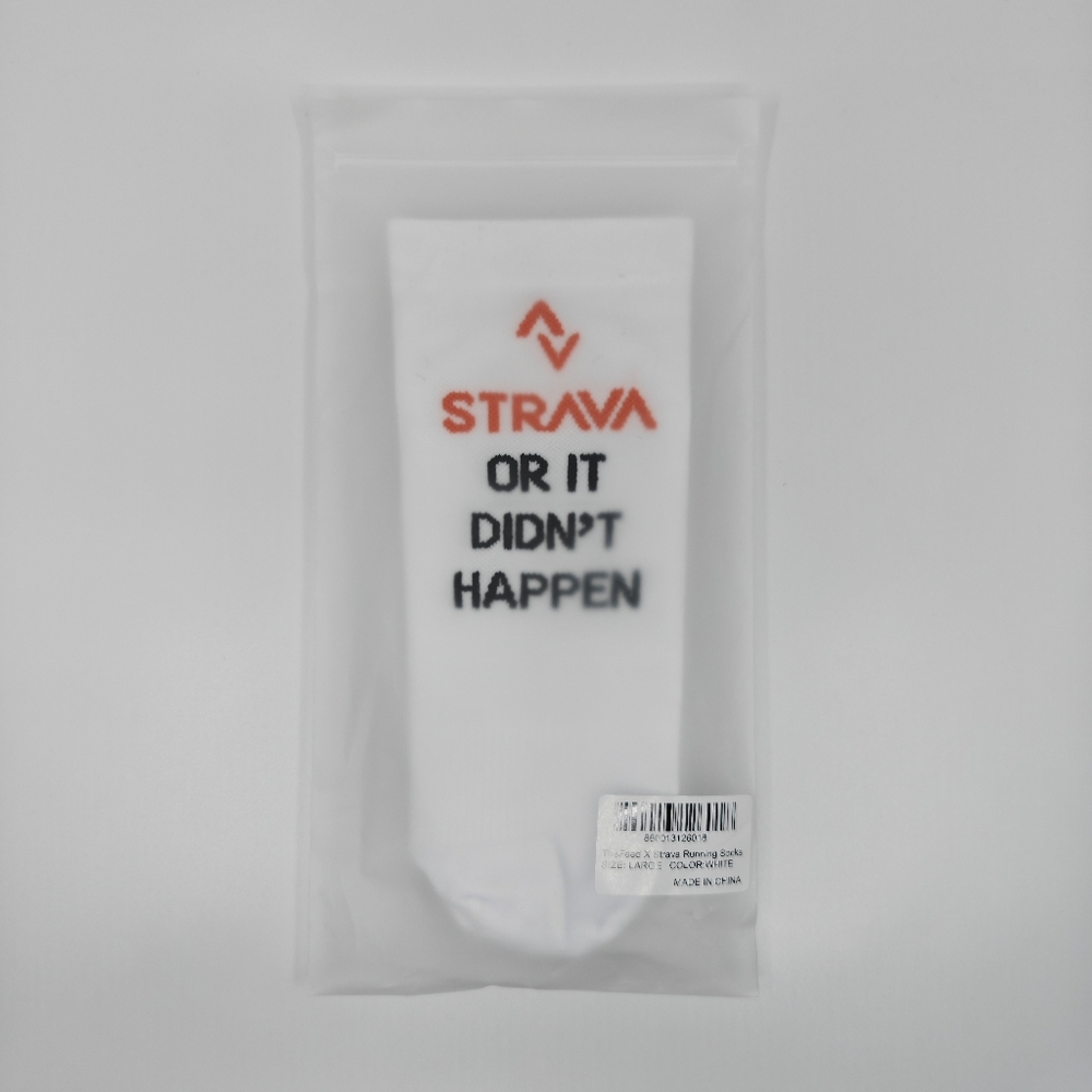 Size L | The Feed "Strava Or It Didn't Happen" Unisex Running Compression Socks